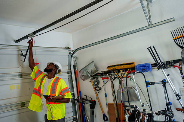 Professional Garage Door Panel Replacement technician working in Hansford County County, TX